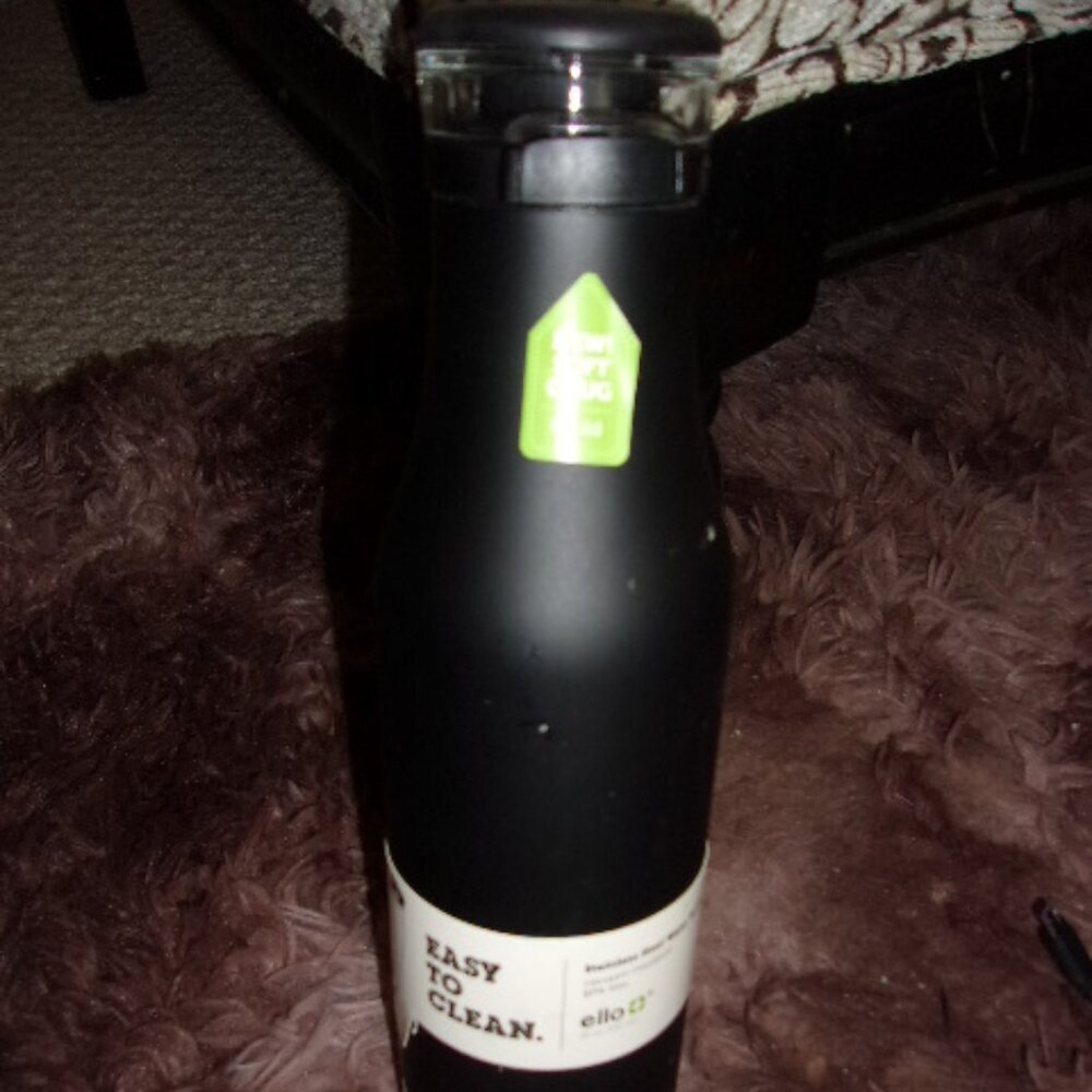 Ello Riley 18oz black slim VACUUM Insulated STAINLESS Steel Water BOTTLE New - Picture 4 of 6